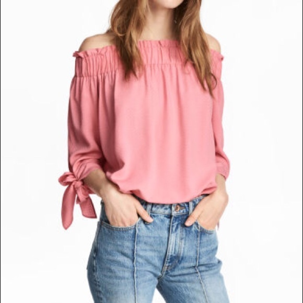 Spring into Summer Off the Shoulder Pink Blouse.